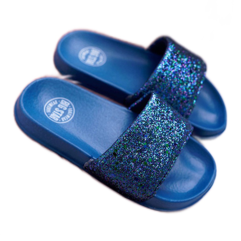 Chaussons Big Star pour enfants et adolescents Brocart bleu marine AA374089