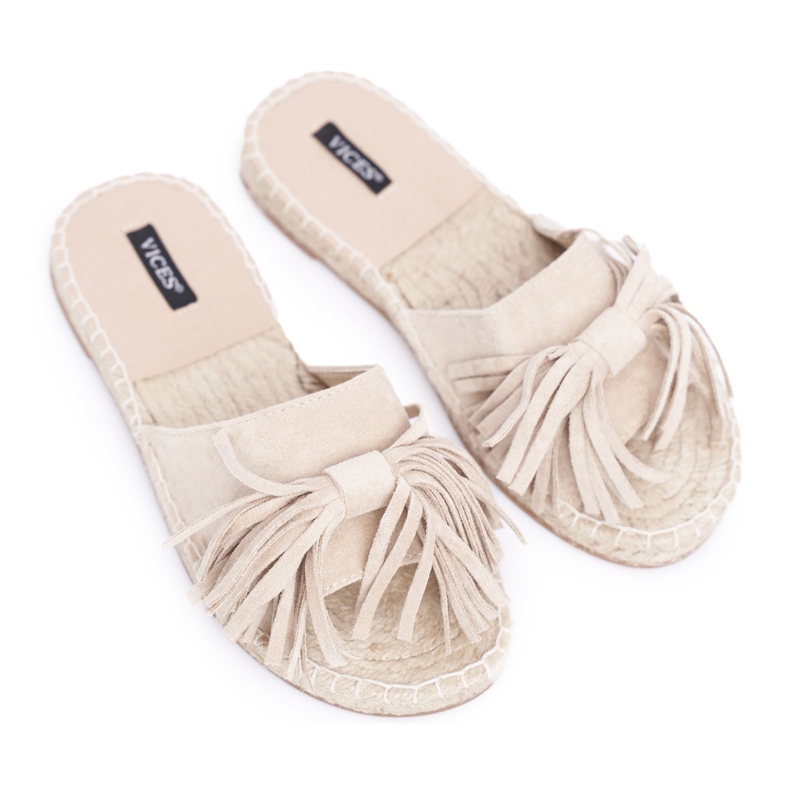 Chaussons Femme Beige Boho Vices 8458 Chaussons Femme Beige Boho Vices 8458