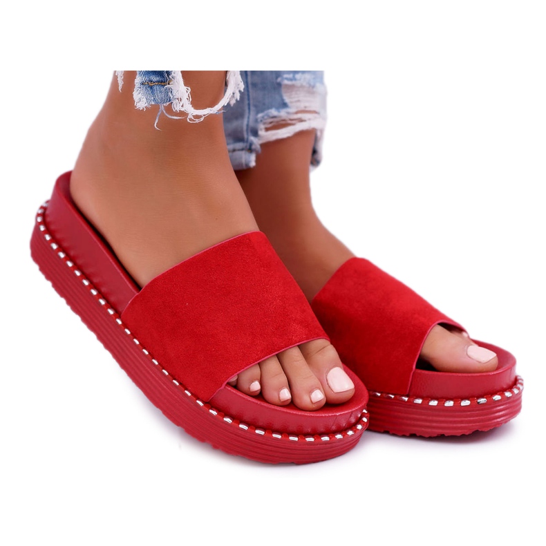 Chaussons Hautes Femme Rouge Kadela
