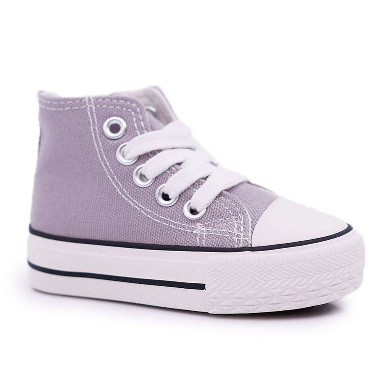 FRROCK Baskets Classiques Enfant Hautes Avec Fermeture à Glissière Gris Filemon