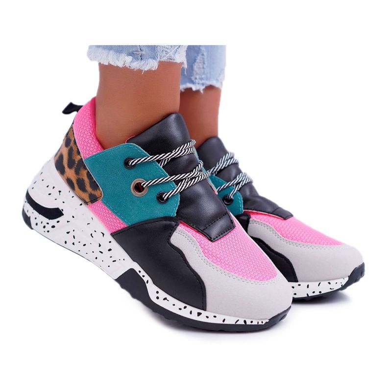 FRJEIN Chaussures de sport pour femmes Leopard Mix Timoti multicolore