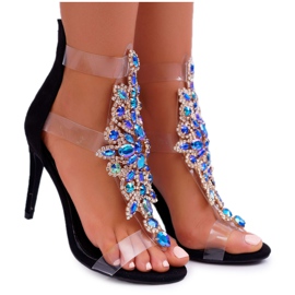Sandales Femme Talon Haut Lu Boo Daim Noir 2047-89 Milleni