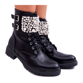 SEA Bottines Femme à Talon Plat Noir Militaire Bemmer le noir SEA Bottines Femme à Talon Plat Noir Militaire Bemmer le noir