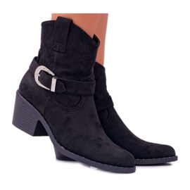 Bottines Femme à talon plat Noir Arraso