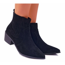 Bottines Femme à Talon Plat Noir Umberco le noir