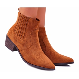 Bottes à talon plat pour femmes Umberco camel brun