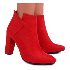 Vinceza Bottes À Talons Pour Femmes En Daim Rouge À Volants