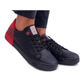 Femmes Cross Jeans Baskets Noires EE2R4019C le noir rouge