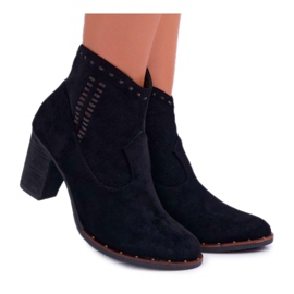 FP1 Bottines Femme Talon Daim Noir Westema