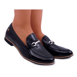 Mocassins Femme Brogues Maciejka Laqué Noir 4099A-01 / 00-1 le noir