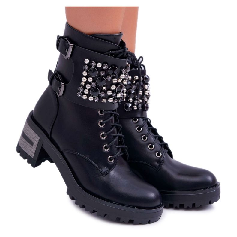 POPA Bottes Hautes Femme Rock Avec Rabat Noir Infinity le noir POPA Bottes Hautes Femme Rock Avec Rabat Noir Infinity le noir