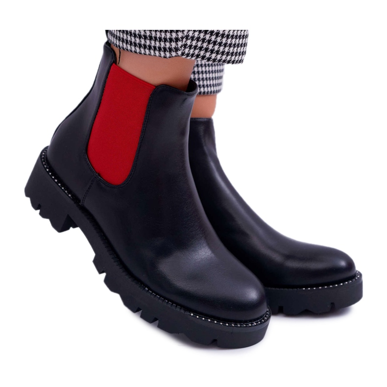 HAN Bottines Femme Bottines Jodhpur Gommes Rouges Noir Superpuissance HAN Bottines Femme Bottines Jodhpur Gommes Rouges Noir Superpuissance