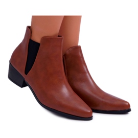 Bottines plates femme Camel Murino brun