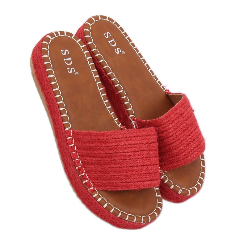 Chaussons espadrilles rouges 7970-PL Rouge