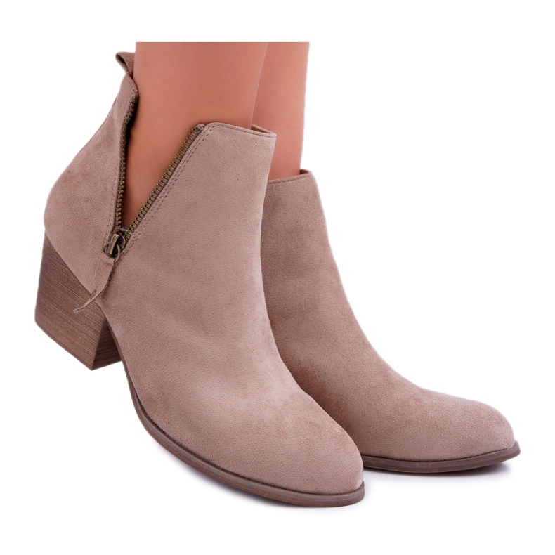 Bellucci Bottines Femme Talon Haut Daim Beige Farre Bellucci Bottines Femme Talon Haut Daim Beige Farre