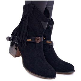 Bottes Femme Santiags à boucle Noir Marciapo