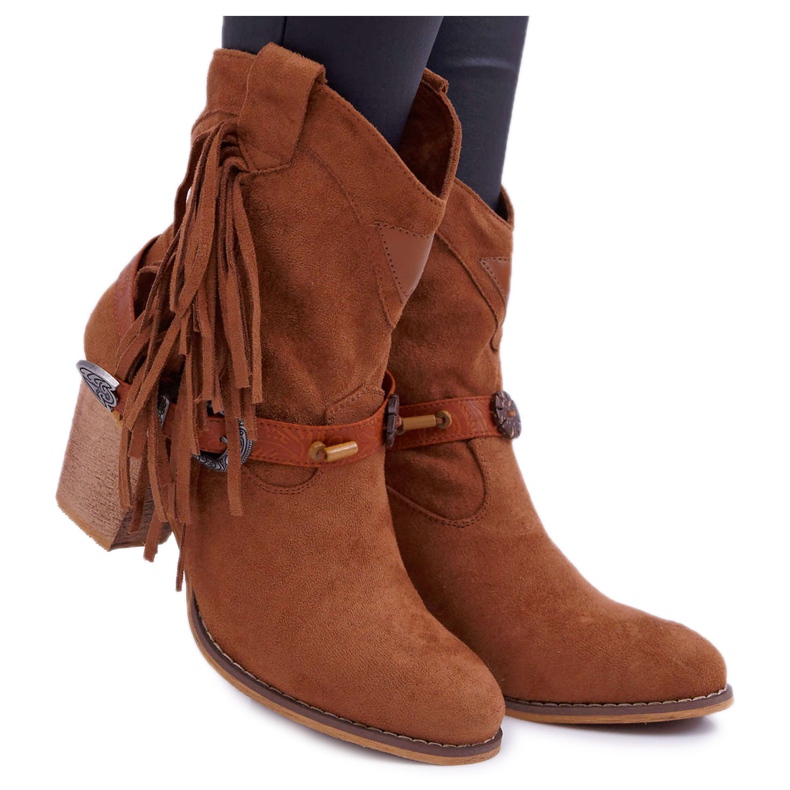 Bottes de cowboy marron Marciapo avec une boucle brun