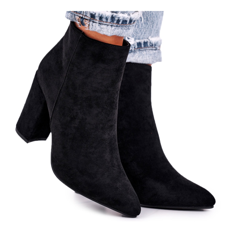 FW1 Boots femme à talon Suede Black Sharks le noir FW1 Boots femme à talon Suede Black Sharks le noir