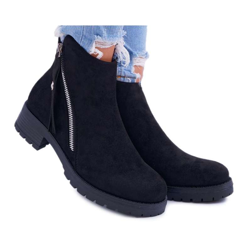 SEA Bottines Femme Warm Suede Two Sliders Noir Ohoo le noir