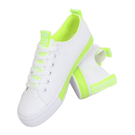 Baskets femme blanches et vertes A88-23 Vert