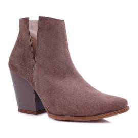 Femmes Bottes À Talons Hauts Printemps Cuir Daim Foncé Cappuccino Nicole 2430 brun Femmes Bottes À Talons Hauts Printemps Cuir Daim Foncé Cappuccino Nicole 2430 brun
