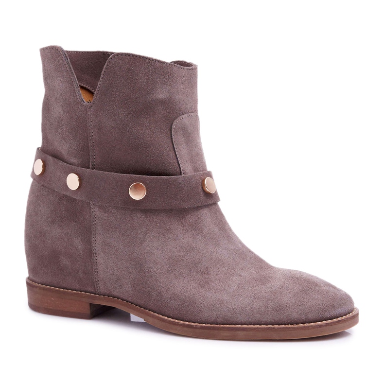 Bottines Femme Laura Messi 1890 Cuir Daim Gris Darmah