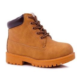 FRROCK Bottes de trappeur pour enfants avec une fermeture éclair Camel Dexter brun