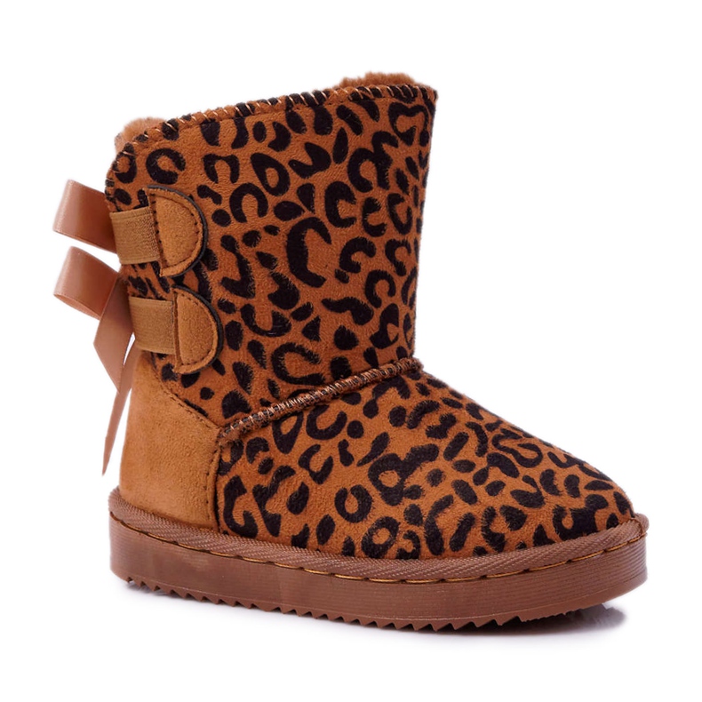 FRROCK Bottes de neige pour enfants avec fourrure Léopard Fiona brun
