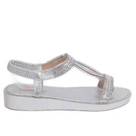 Sandales argentées pour femmes 127-89 Argent gris