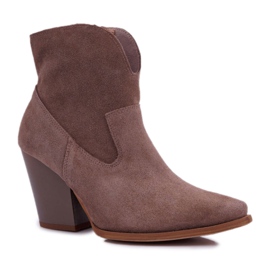 Bottes Femme À Talons Hauts En Daim Cappuccino Nicole 2433 brun