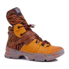 Bottes Femme Cuir Maciejka Jaune 04218 brun