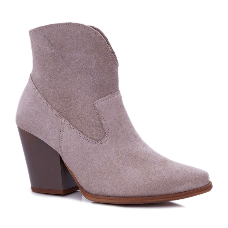Bottes Femme À Talons Hauts En Daim Léger Cappuccino Nicole 2433 beige