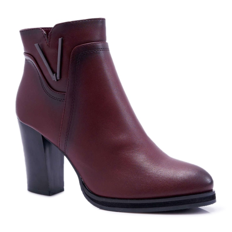 Bottines Femme À Talons Hauts Sergio Leone Bordeaux BT537 rouge