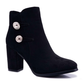 S.Barski Boots Daim Femme sur talon Noir Barski 73-2 le noir