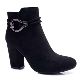 Bottines Femme À Talons Hauts En Daim Tola S.Barski le noir