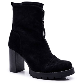 FRERY Bottines Femme à Talon Noir Frann