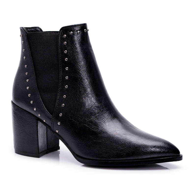 FRGIV Bottes noires Trini pour femmes à talons hauts le noir