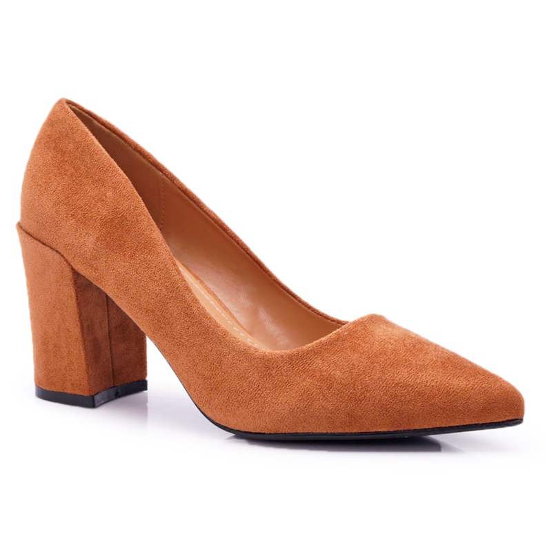 FRJ Escarpins à Talons pour Femmes en Daim Camel Femmini brun