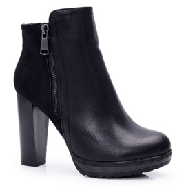FE1 Boots femme Malma noires sur talon haut