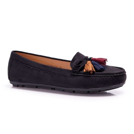 Mocassins Femme Daim Noir S.Barski A199 Mohabe