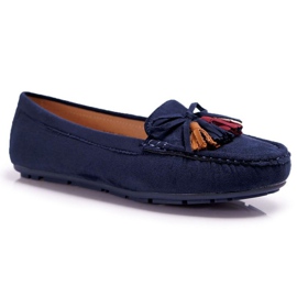 Mocassins Femme Daim Bleu Marine S.Barski A199 Mohabe