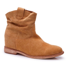 MSMG Bottines Femme Camel Ellen brun