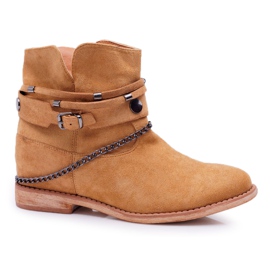 MSMG Bottines Femme A3705 Camel Lucky brun