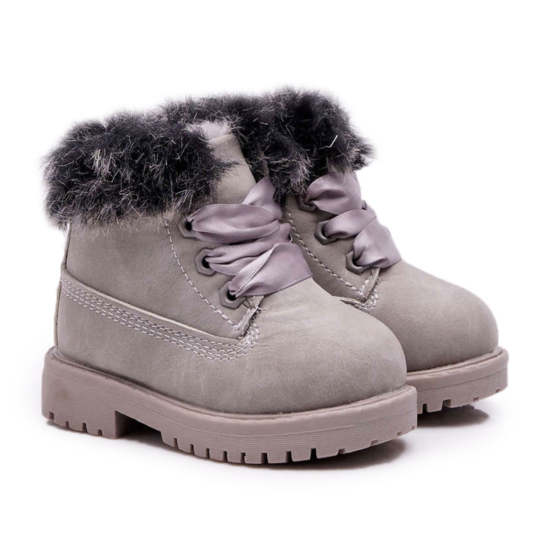 Gris Chaud Bottes Enfants Trappers Fobos