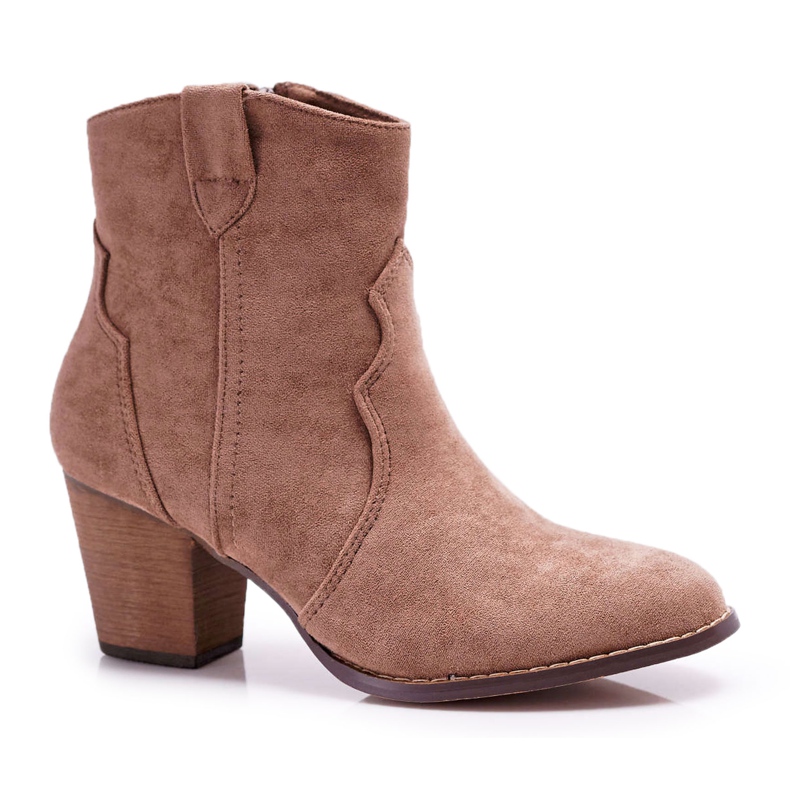BUGO Bottines Femme Talon Cowboy Boots Kaki Nutriso BUGO Bottines Femme Talon Cowboy Boots Kaki Nutriso