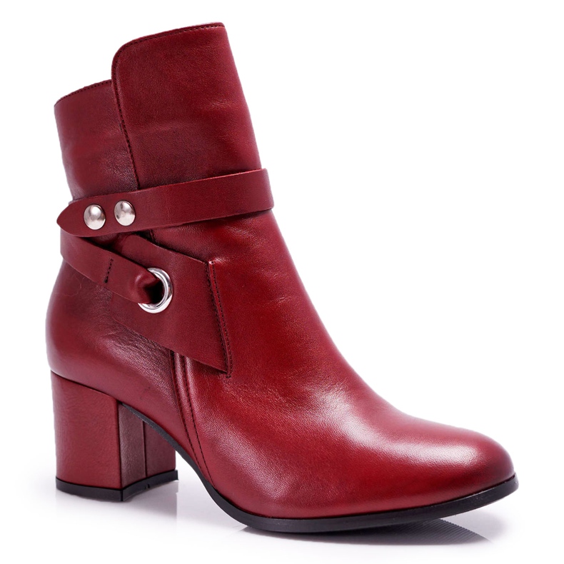 Boots Femme Cuir Slip-on Bordeaux 1820 Laura Messi rouge