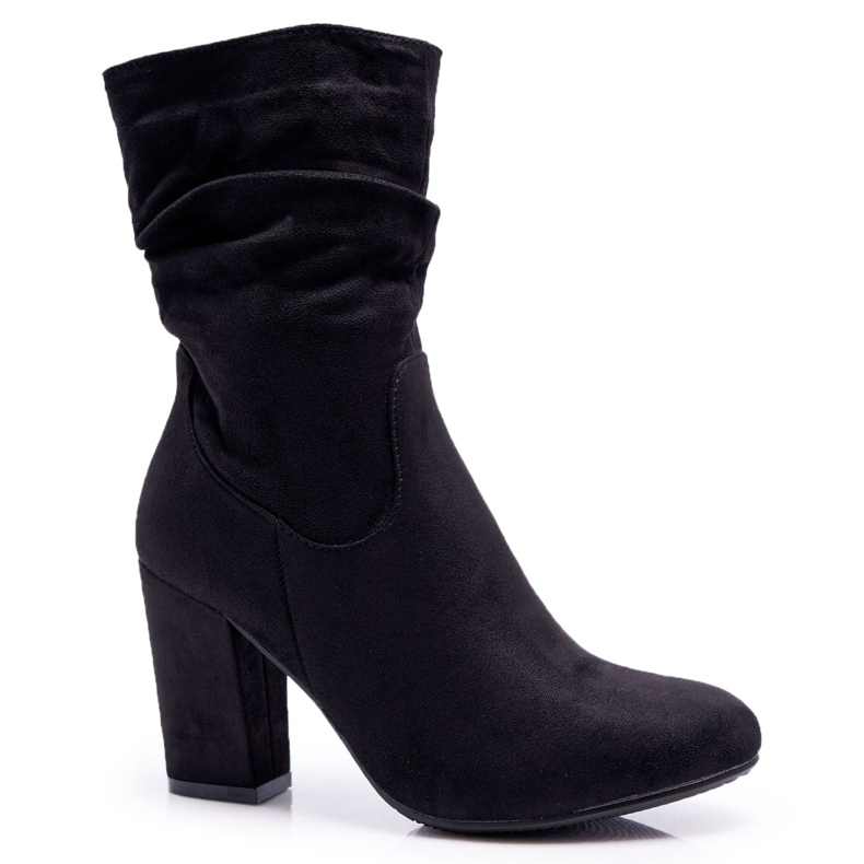Bottines Femme Talon Haut Daim Noir S.Barski 36-14 le noir