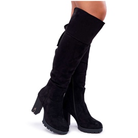 EVE Bottines à Talons Femme Suede Warm Velkor noir