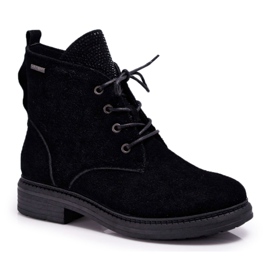 Bottes Femme Workers Big Star Cuir Noir EE274508