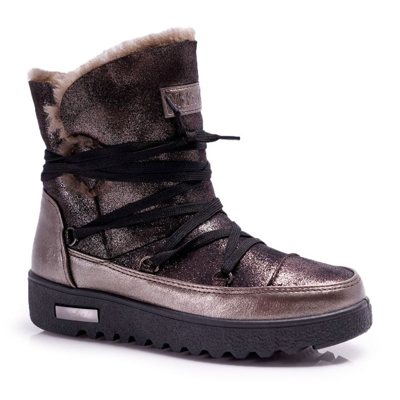 Vinceza Bottes De Neige Femme Avec Fourrure Gris Foncé Fereni
